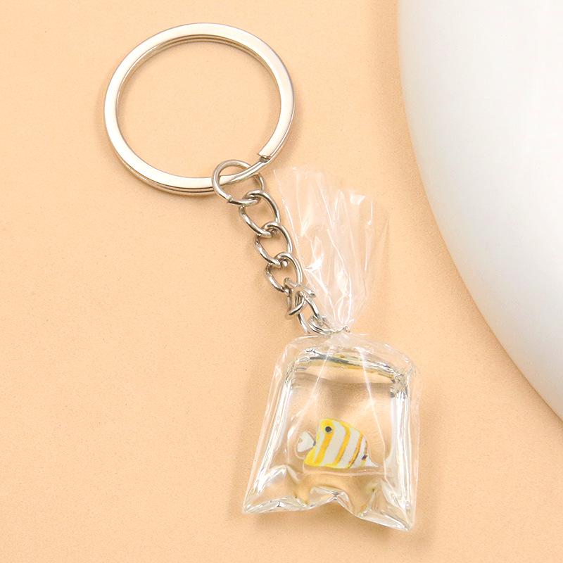 28 Styles 28x90mm DIY Transparent Resin Goldfish & Clownfish Keychain Pendant Ornaments