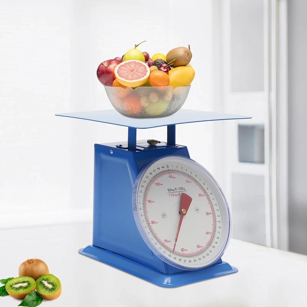 Mechanische Küchenwaage (0,1 kg/0,22 lb) – Präzise Portionswaage mit Plattform, industrielle Messskala zum Kochen