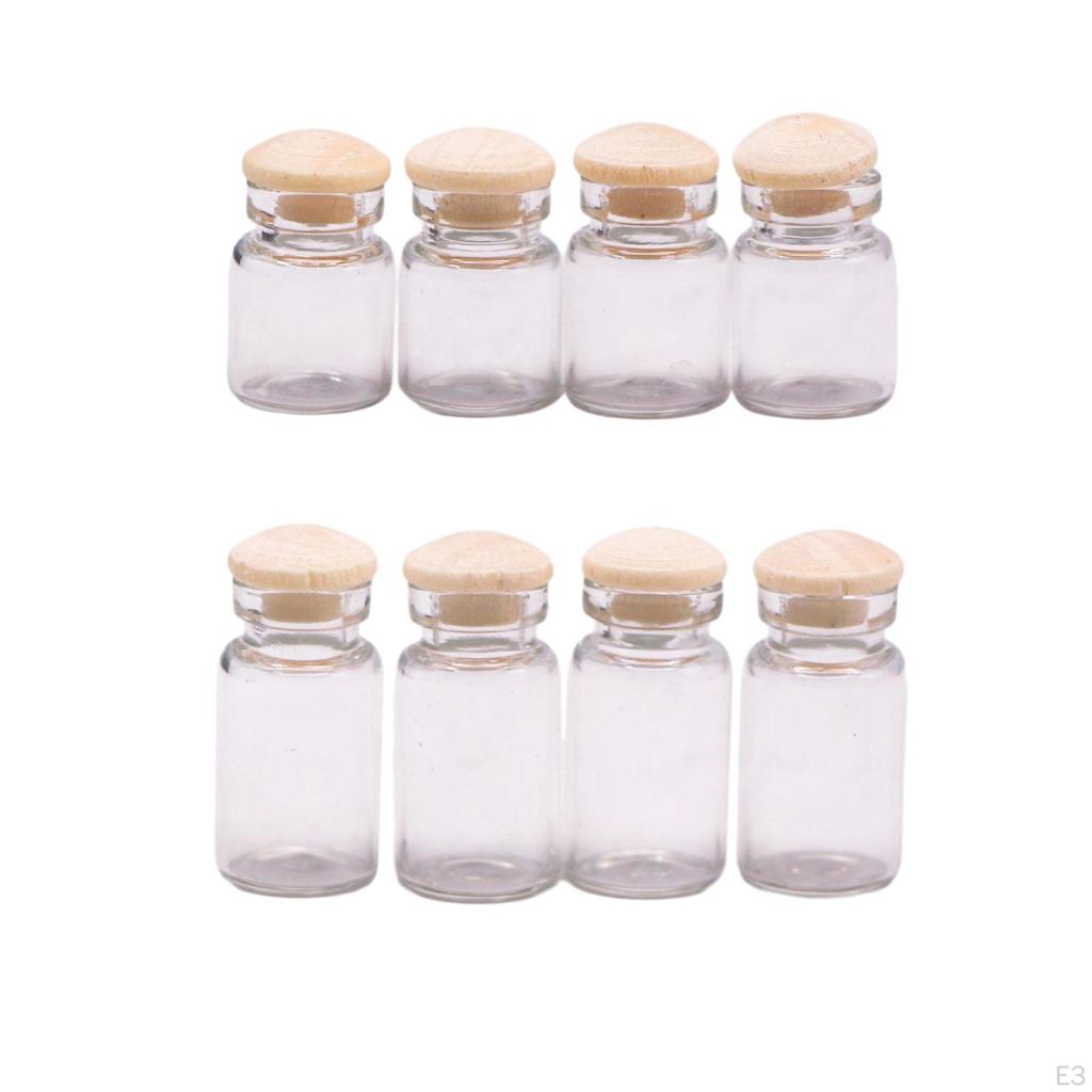 1:12 Scale Dollhouse Mini Glass Jars Candy Pretend Play Openable Model Small Seasoning