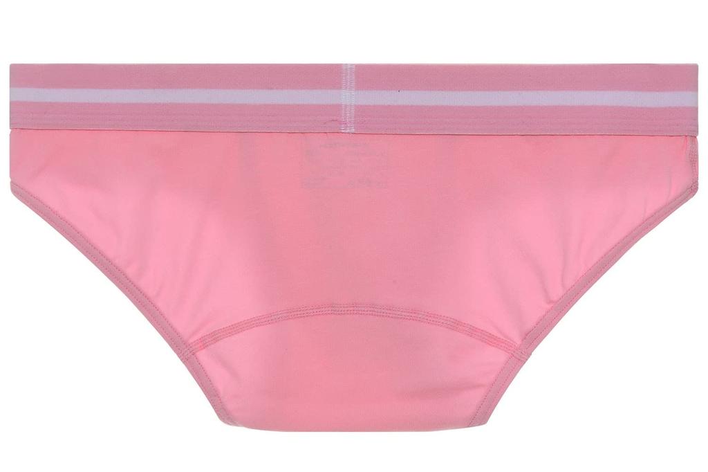 Bikini Size Combed Stretch Super Low Tagless G-Station Men's Briefs, L, Pink, Cotton, Rise,