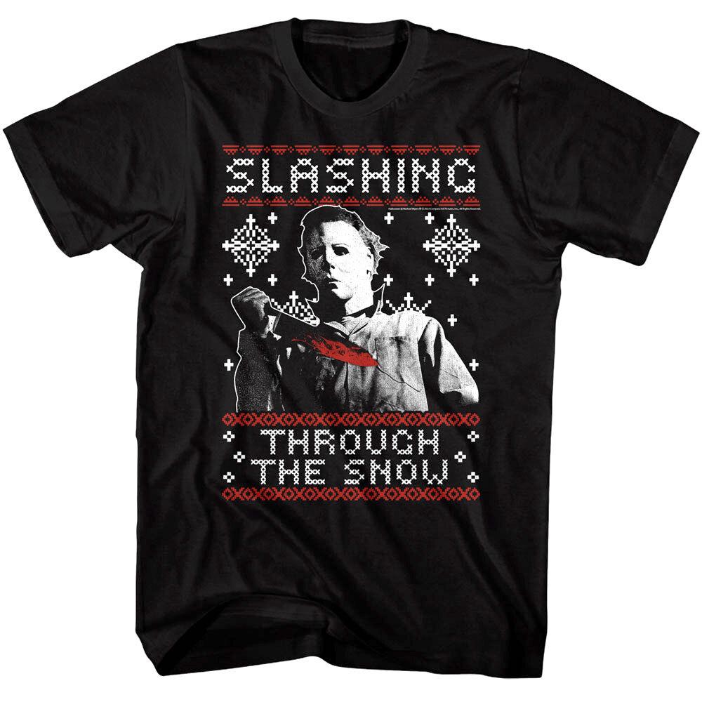 Halloween Slashing Through the Snow Men s T-Shirt Ugly Xmas Sweater Unisex T-Shirt M