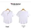 Korean Style Slim Fit Women's V-neck Short Sleeve T-shirt - Solid Color Fashion Top