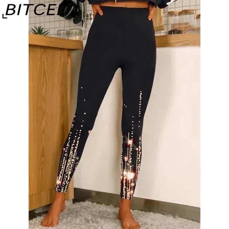 BITCED Women's Stretch Leggings High-Waisted Casual Positioning Printed Fashion Yoga Pants