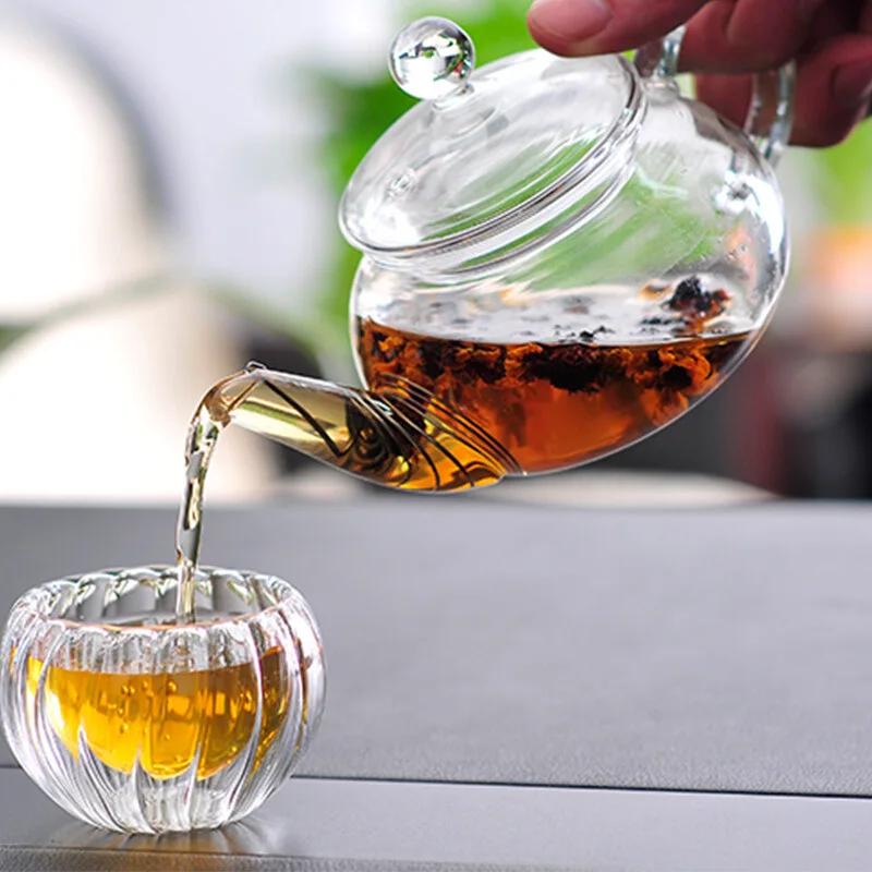 Gestreifte Glasbecher Transparente Tasse Wein Wasser Milchbecher Niedlich Büro Zuhause Frühstück Kaffeetassen Kürbis Muster Trinkgeschirr