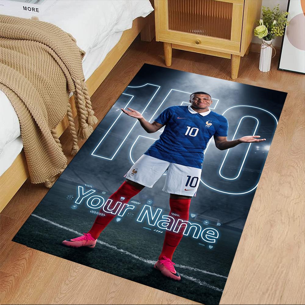 Mbappé Personalized Text Area Rug Perfect for Living Rooms Foyer Bedrooms Study room Antislip Carpet Anime Office Decor Best for Christmas