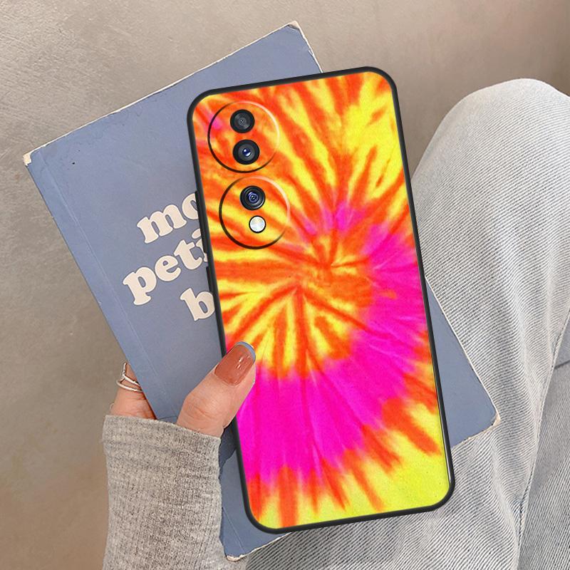 

Blue Tie Dye Groovy Shroom Patchwork Case For Honor Magic 5 6 7 8 Pro Cover For Honor 200 400 Lite 50 70 90 X8a X8b X9a X9b X9c Honor 70