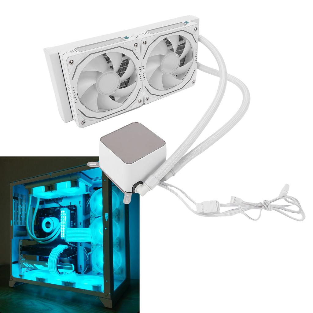 ARGB Liquid CPU Cooler Fit for AM4 AM5 Socket Close   AIO CPU Liquid Cooler 240mm   2.2 Inch LCD Screen