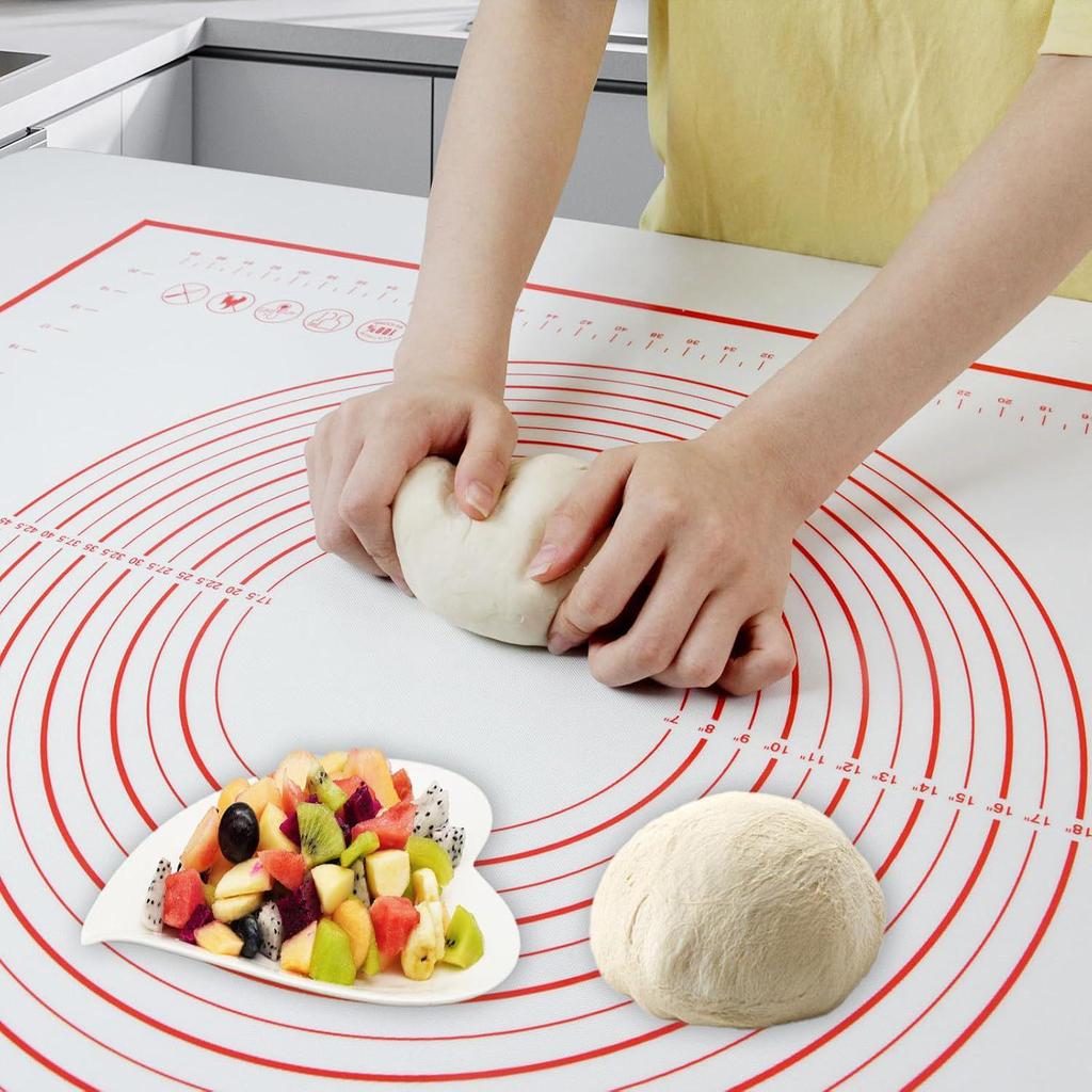 "Extra Large Silicone Baking Mat with Measurement Scale - Thickened EVA Kneading Pad"