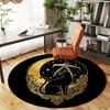 1pc Cat Moon Round Chair Mat Area Rug - Non-Slip, Floor Mat for Office, Bedroom, and Indoor Decor C1125402