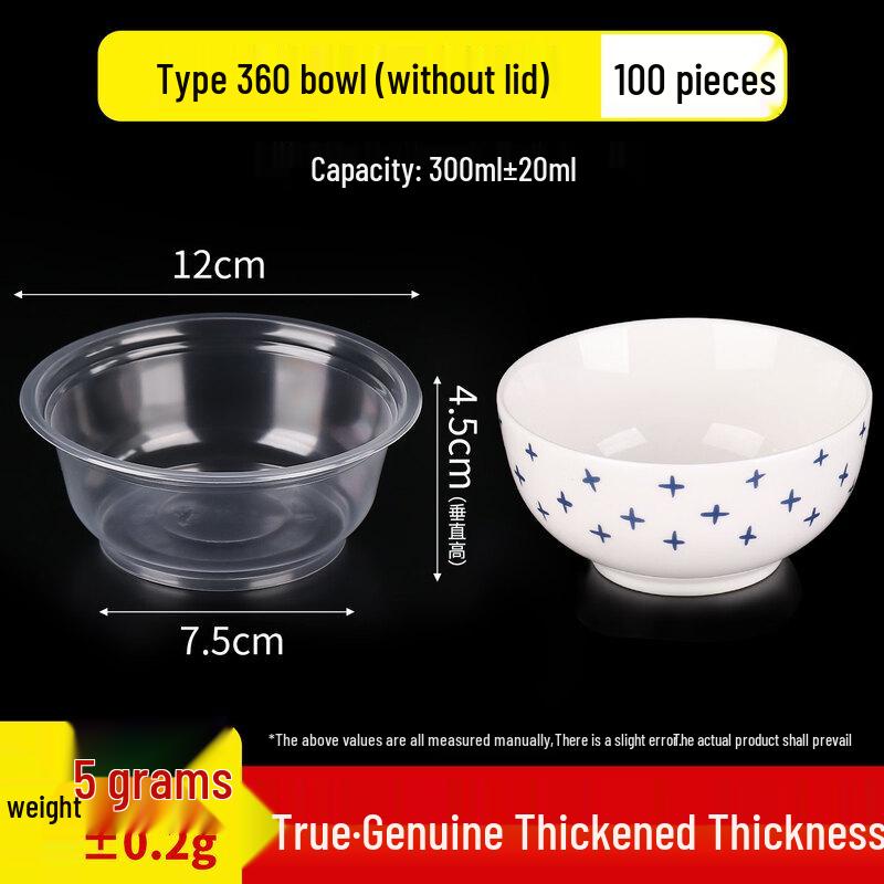 Standard Star Thickened Disposable Plastic Food Bowl