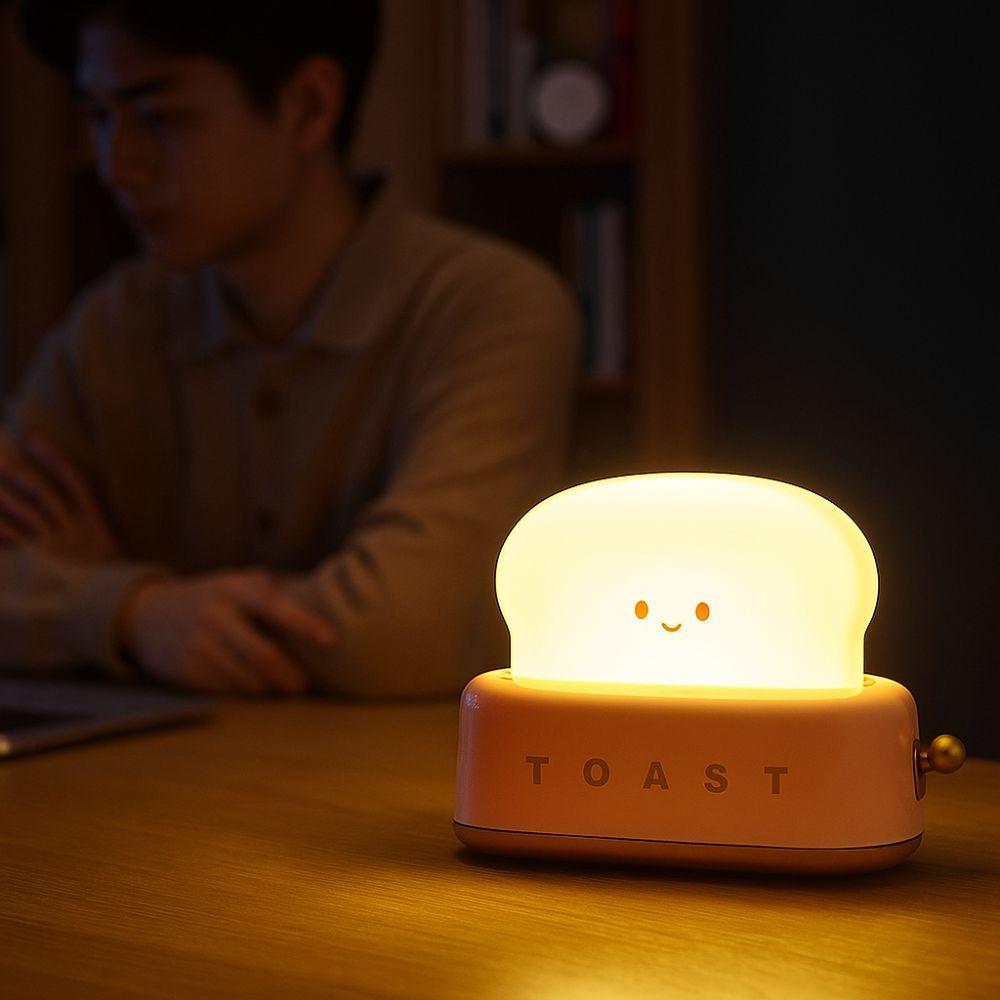 Energy Saving Toaster Lamp Cartoon Toaster Nightlight Bread Toast Table Light  Home