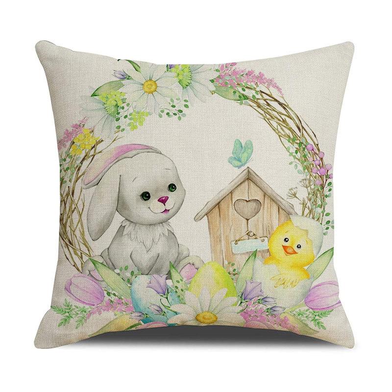 

Rabbit Pillowcase Bedroom Sofa Bedside Pillowcase Universal for All Seasons Nordic Style Linen Material Home Flax-45 * 45cm (without pillow core)