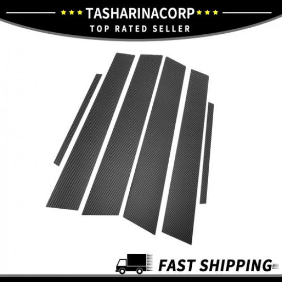 6 Pcs Car Door Pillar Window Trim for Acura CSX 06-11 Black Carbon Fiber