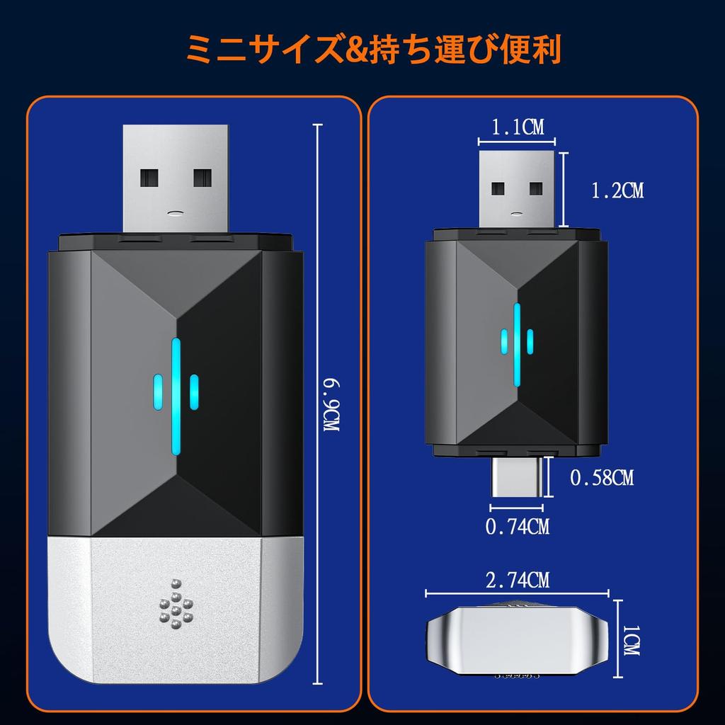 Volam 2 in 1 CarPlay & Android Auto Wireless Adapter, 5.0 Bluetooth & 5G