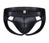 Thong men's sex underwear men's underwear European and American sexy imitation leather mesh men's thong