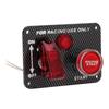 Kit de painel de interruptor de ignição 12V 40A Fibra de carbono Estilo de corrida Liga de alumínio Universal para automóvel