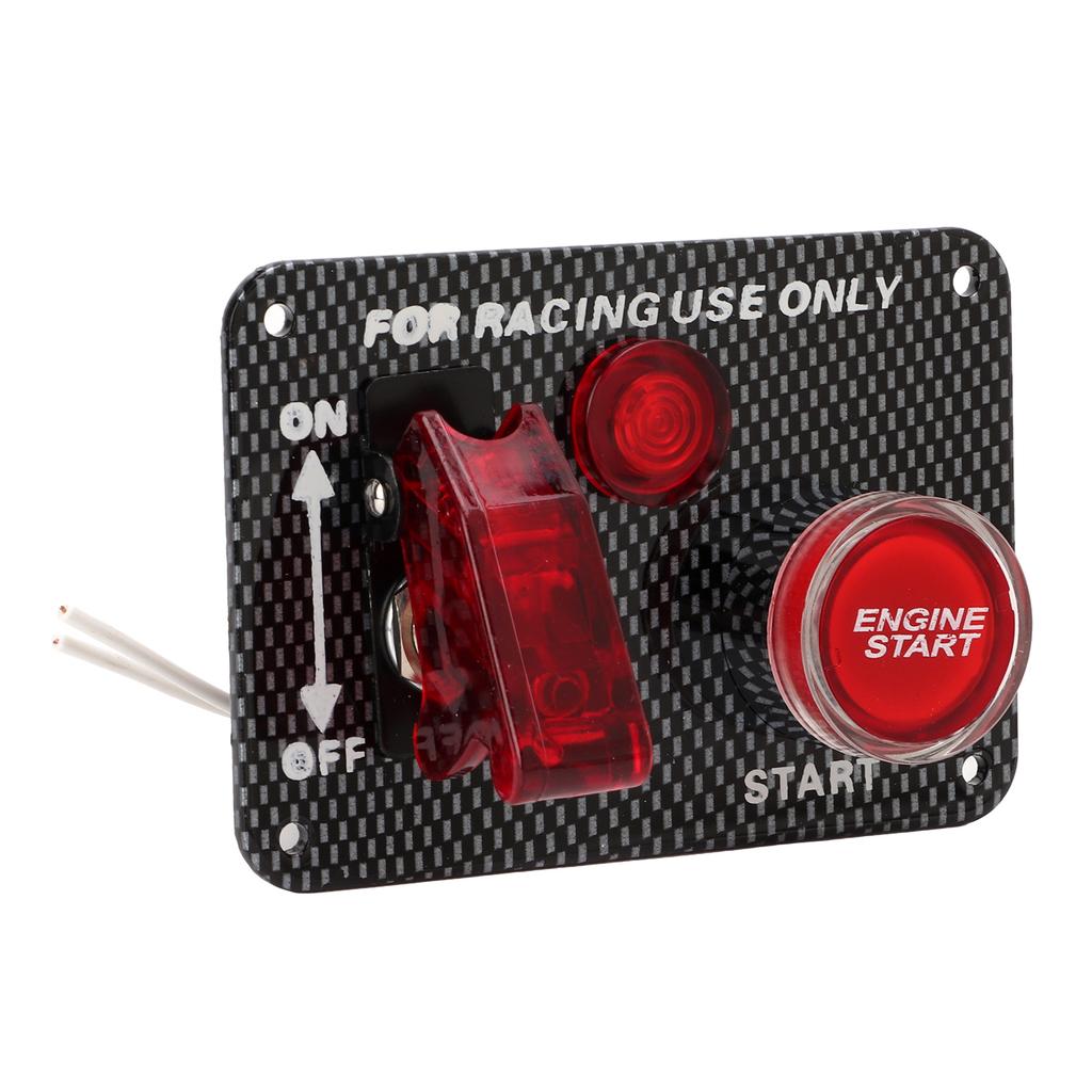 Kit de painel de interruptor de ignição 12V 40A Fibra de carbono Estilo de corrida Liga de alumínio Universal para automóvel