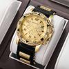 Silicone Strap Men Sports Watch Arabic Dial Business Quartz Wristwatch Reloj Hombre (Without Box)