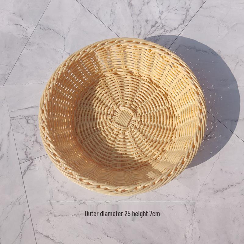 Creative Round Handwoven Rattan-Style Basket for Snacks & Dried Fruit