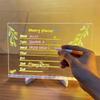 LED Acrylic Drawing Board DIY Erasable Luminous Writing Boards with Stand and 7Colors Pen USB Plug Message Board with NightLight