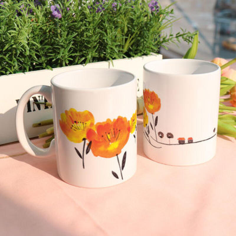 tk194-Design Mug 2p-Orange Flower