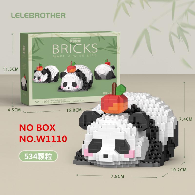 Kawaii Panda Series Micro Particle Building Block Creative Cute Animals DIY Assembled Bricks Toys For Chillren Christmas Gift