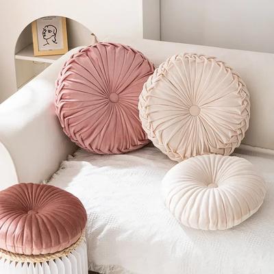 Almofada Nórdica Ins Abóbora Almofada Redonda Rosa Almofada de Assento Almofada de Cintura Decoração de Sofá de Sala de Estar Homestay Rodas PuTuan
