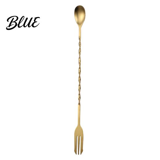 Stainless Steel Cocktail Drink Spoon Spoon Stirrer Mixing Stirrer Bar Long Handle Barista Coffee Stirring Tool with Spiral Twisted
