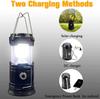Collapsible Portable LED Camping Lantern Waterproof Solar USB Rechargeable LED Flashlight Survival Kits for Indoor Outdoor Home Emergency Light