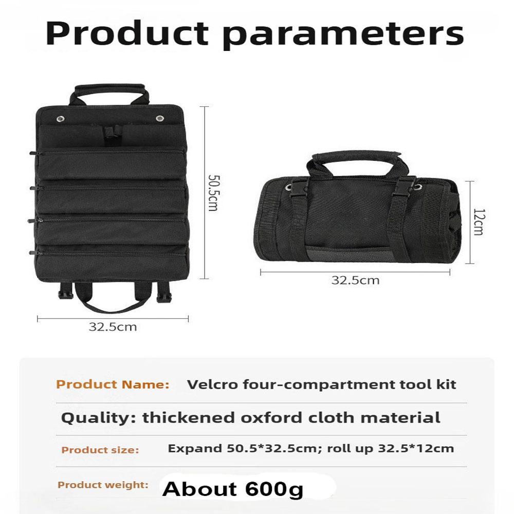 Multifunctional Portable Tool Bag, Thickened and Wear - Resistant Tool Kit, Roll - Up Large - Capacity Storage Bag, Hanging Hard