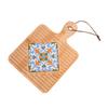 Retro Insulated Wooden Placemat for Pots and Plates, Flower Tile Design