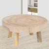 Good-2X Rustic Decorative Round Wood Pedestal Plant Pot Riser Plant Stand Potted Plant Shelf For Indoor Outdoor Home Decor A