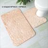 Non Slip Absorbent Bathroom Rug Set Grey Soft Pebble Design 1/2 Piece for Bathroom Toilet Front Floor Use