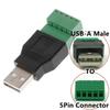 5/20/100PCS USB 2.0 Type A Male/Female to 5 Pin Screw Connector No Soldering USB Jack USB2.0 to Screw Terminal  Adapter Plug