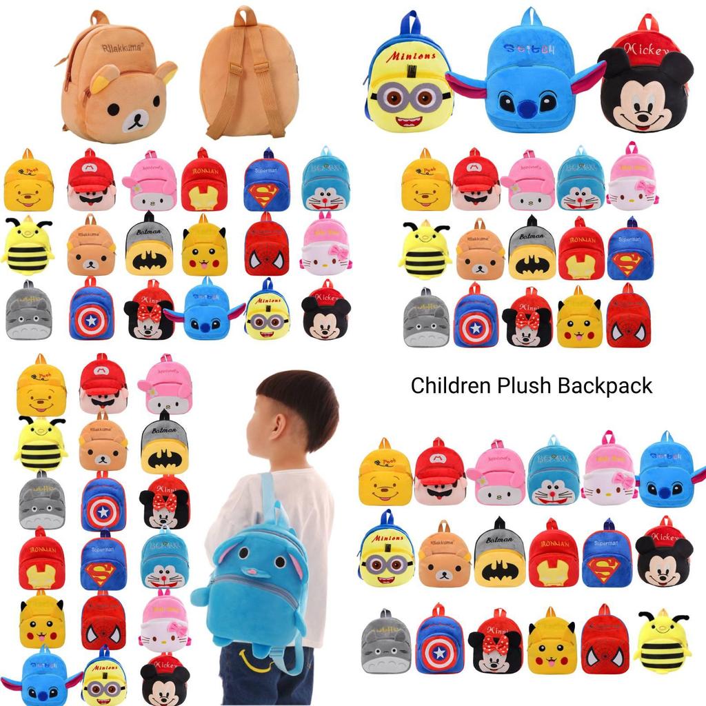 Cute Baby Children Plush Backpack Cartoon Anime Korean Version Kindergarten Early Education Shoulder Bag Anti-theft Shockproof 20*25cm