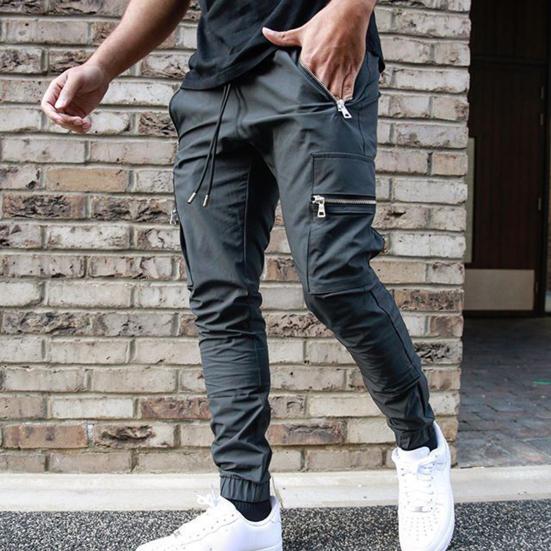 Pantaloni Sportivi da Uomo Multitasche Vita Elastica Lunghezza alla Caviglia Casual Comodi Pantaloni della Tuta per il Jogging
