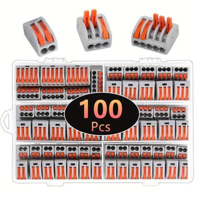 100PCS PCT Terminal Blocks: 212, 213, 215 Models, 55-piece Combo Set In Boxed Quick-Connect