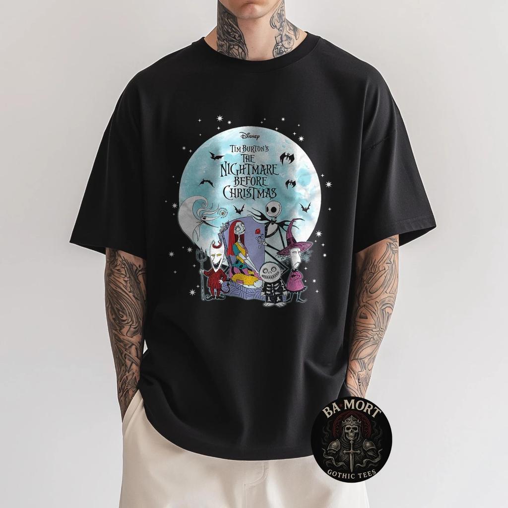 Disney The Nightmare Before Christmas Jack And Friends 100% Cotton T-shirt Mens Tees Top