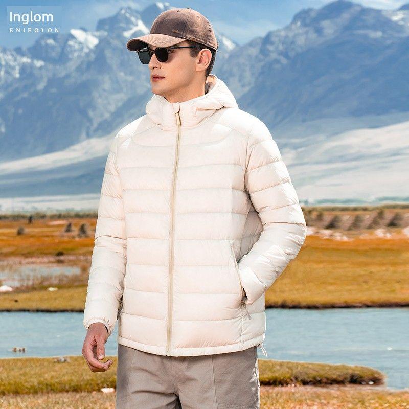 

Yingjuelun Cloud-Like Goose down Lightweight down Jacket for Men, Autumn and Winter Outdoor Warmth, 90% Down, Hooded Ribbed Jacket Snow White XL