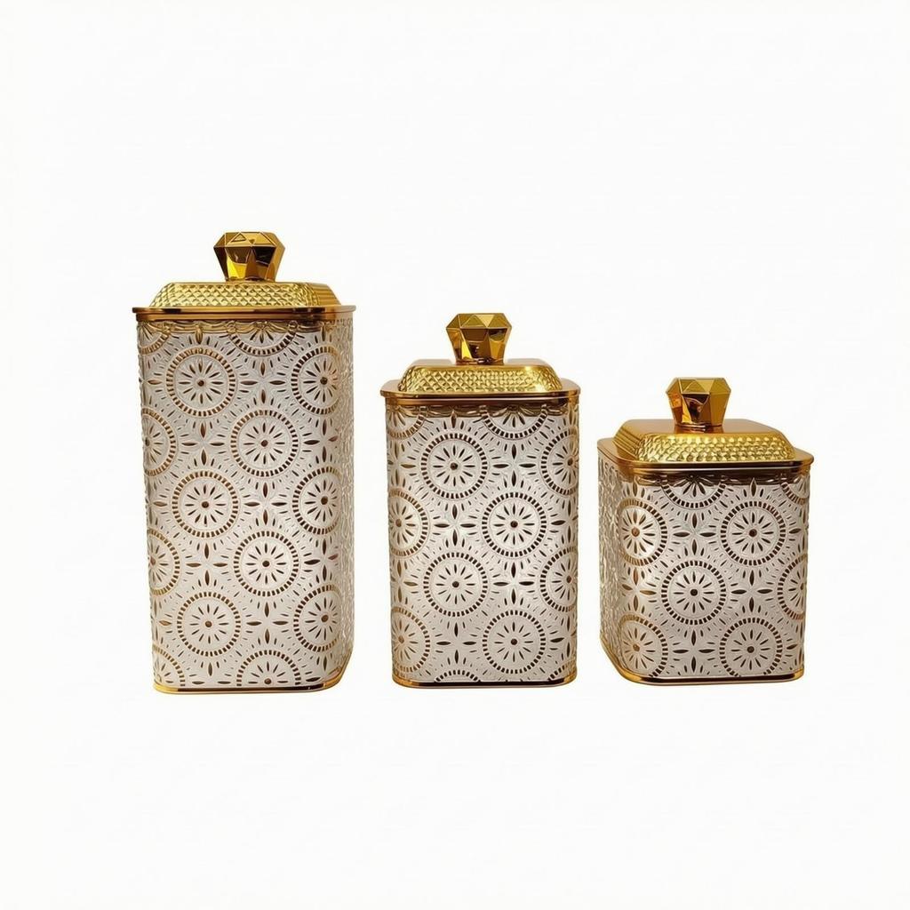 3 Pieces Candy Jar Airtight Dry Food Container for Kitchen Counter