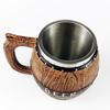 Stainless Steel Beer Mug  Wood Barrel Design Steins