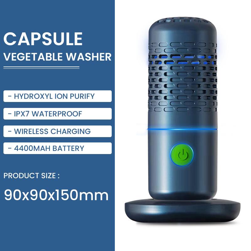 Capsule Vegetable Washer OH Ion Fruit Washing Machine 4400mAh Battery 25 Times Purification