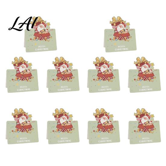Colorful Paper Crafts 10 Pcs 3D Christmas Greeting Card Cute Tree Santa Snowman Holiday Cards Wreath Design for Festive Messages Wishes Eve