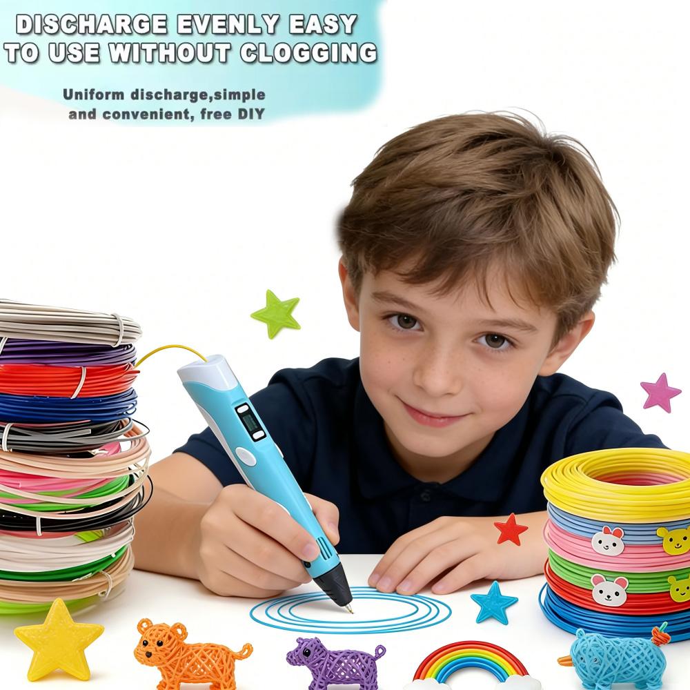 3D Printing Pen with 9M PLA Filament Safe High-Temp Graffiti Pen DIY Craft Drawing Pen for Kids Adults Christmas Birthday Gift