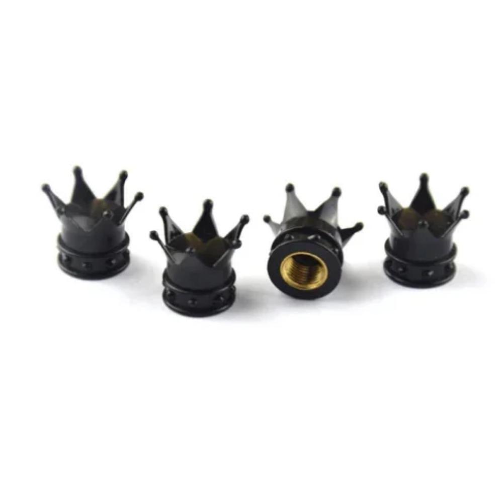 4PCS Car Universal Crown Valve Caps Dustproof Waterproof Wheel Valve Cover Air Car Motorcycle Tyre Rim Cap Car Trim Valve Cap