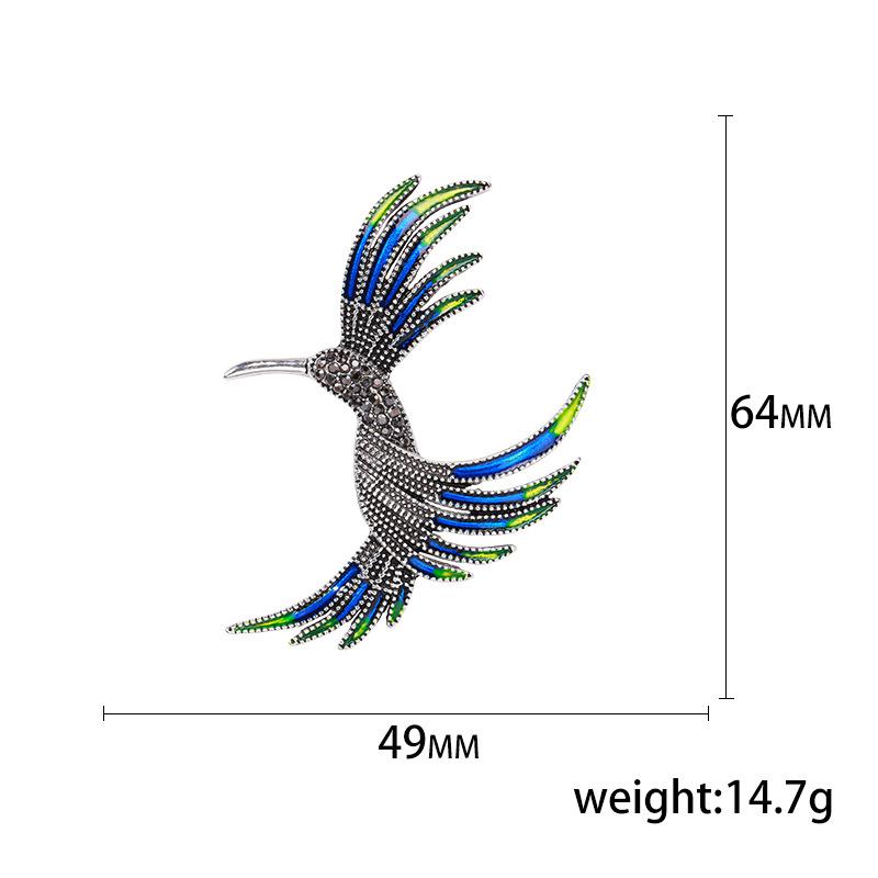 Japan Og Sør-Korea Søt Kreativ Kolibri Brosje Mote Legering Emalje Oljedråpe Diamant Nål Smykker