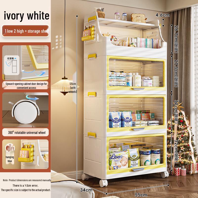 Folding Storage Cabinet for Kids - Wardrobe, Clothes Organizer, Toy & Snack Shelf