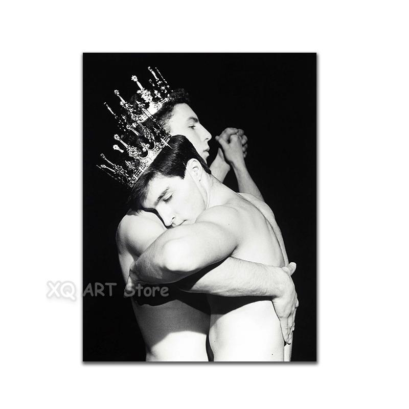 Robert Mapelthorpe Poster Two Men Dancing Black and White HD Photo Print Canvas Painting For Living Room Home Decor Frameless