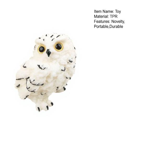 Realistic Owl Squeeze Toy Soft TPR Fidget for Stress Relief Cute Decompression Gadget for Kids Adults Portable Novelty Gift for Anxiety