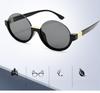 New Leopard Color Half Frame Circular Sunglasses for Women's Luxury Vacation Fashion